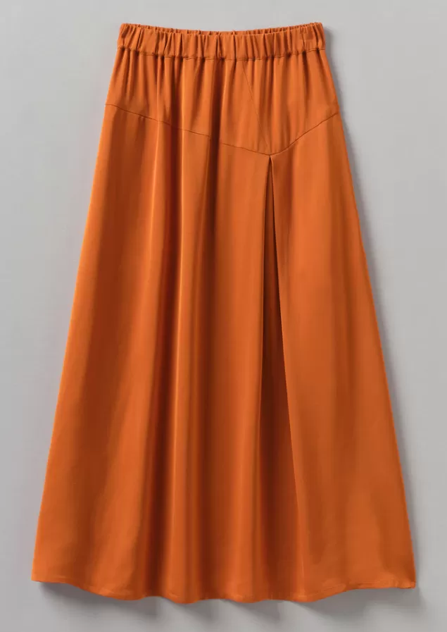 Women Toast Asymmetric Satin Crepe Skirt