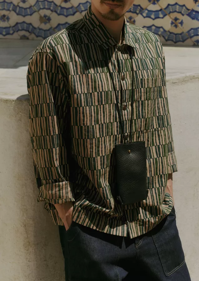 Toast Block Print Irregular Check Shirt