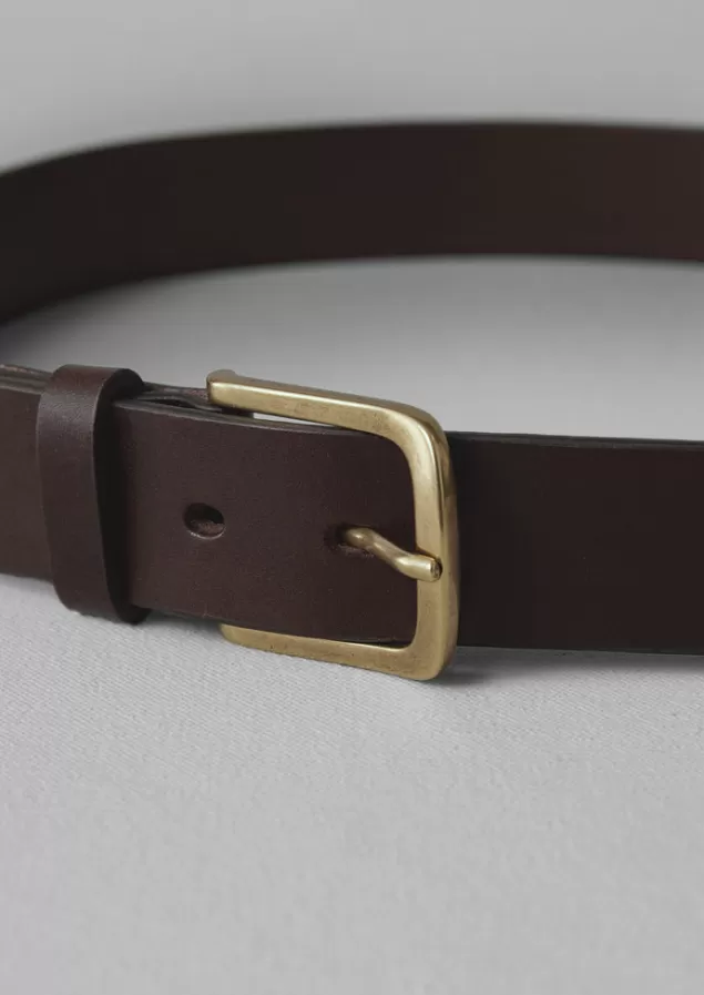 Toast Brass Buckle Leather Belt