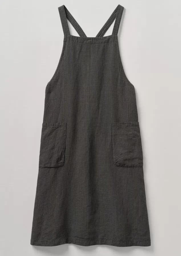 Toast Check Linen Crossback Pinafore Apron