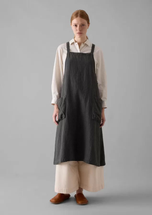 Toast Check Linen Crossback Pinafore Apron