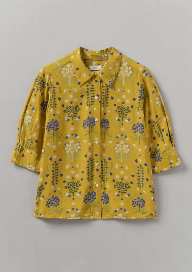 Women Toast Collector Print Crepe Shirt