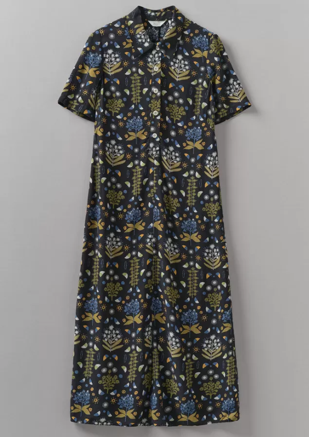 Women Toast Collector Print Fluid Shirt Dress