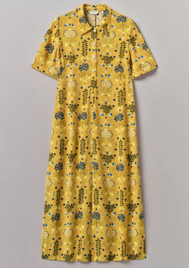 Women Toast Collector Print Fluid Shirt Dress