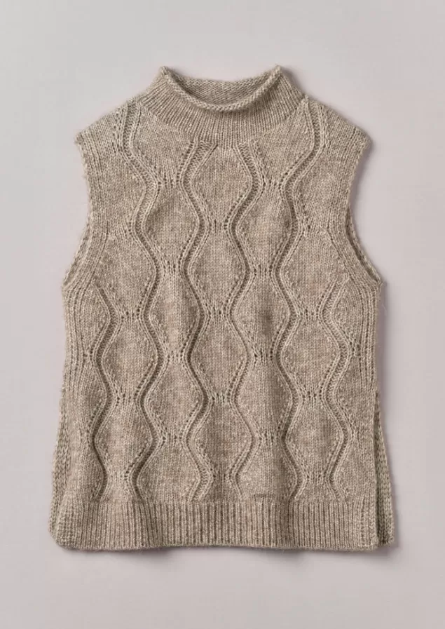 Women Toast Cotton Alpaca Reverse Cable Tank