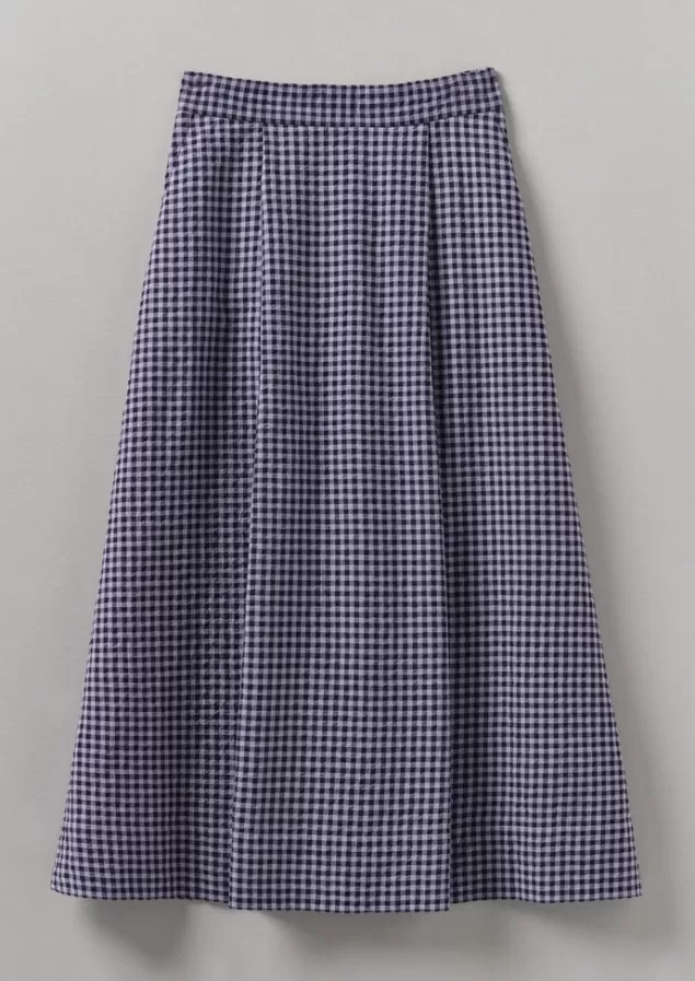 Women Toast Cotton Gingham Seersucker Skirt