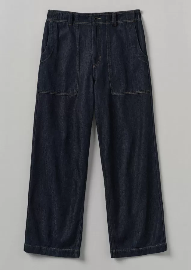 Toast Cotton Hemp Denim Cargo Trousers