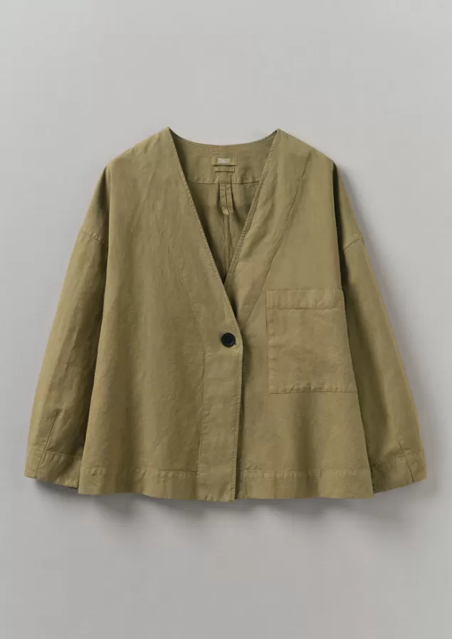 Women Toast Cotton Linen Wrap Jacket