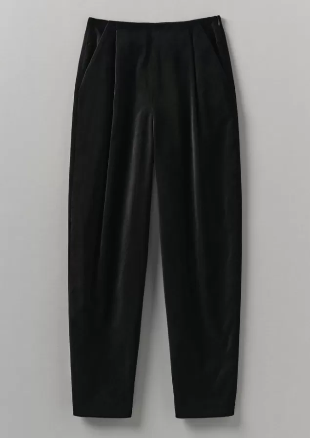 Women Toast Cotton Velvet Pleat Front Trousers