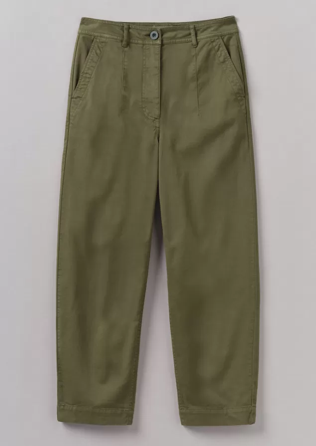 Women Toast Darted Cotton Twill Trousers