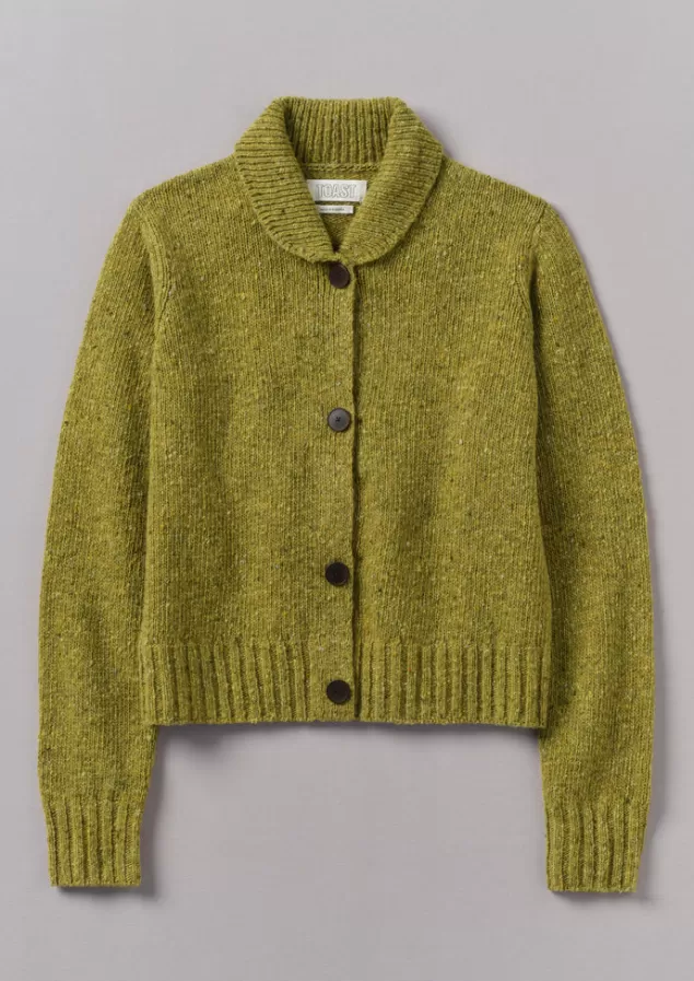 Women Toast Donegal Wool Round Collar Cardigan