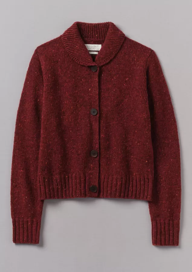 Women Toast Donegal Wool Round Collar Cardigan