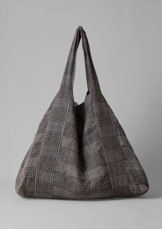 Women Toast Etched Check Linen Bag