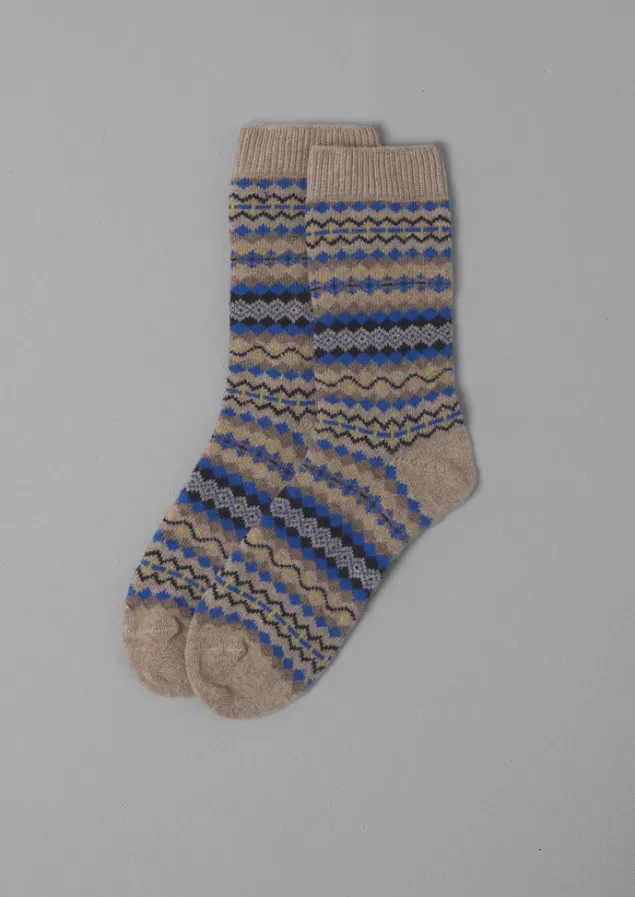 Women Toast Fair Isle Wool Socks