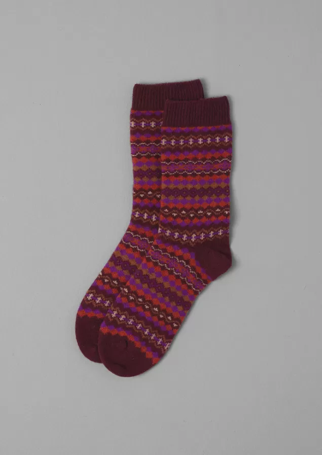 Women Toast Fair Isle Wool Socks