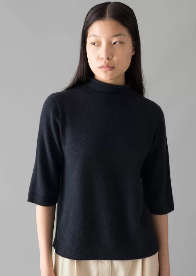 Women Toast Fine Wool Cashmere Half Sleeve Sweater