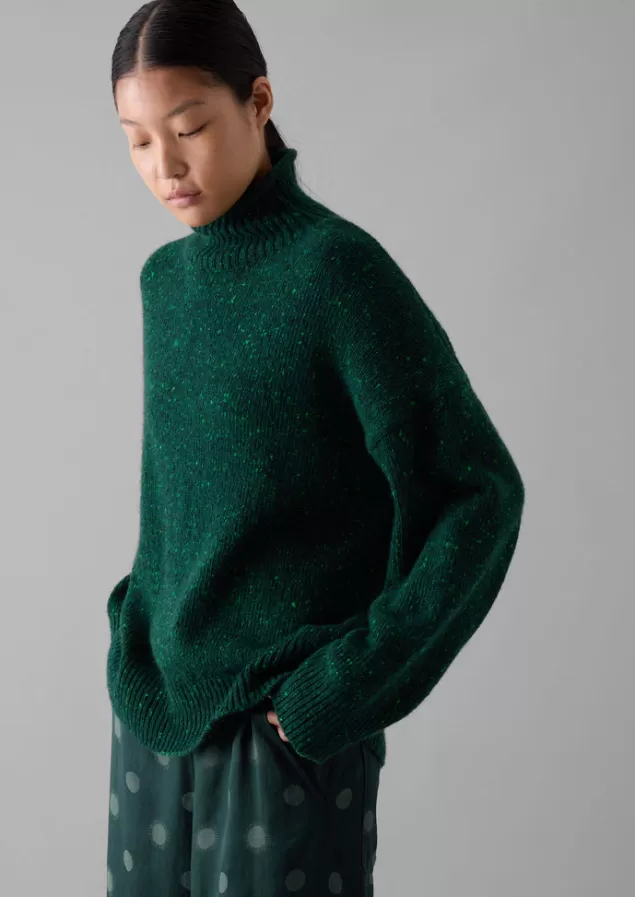 Women Toast Flecky Wool Cashmere High Neck Sweater