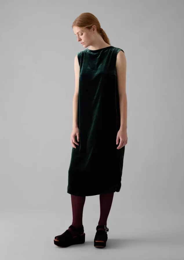 Women Toast Fluid Silk Velvet Dress