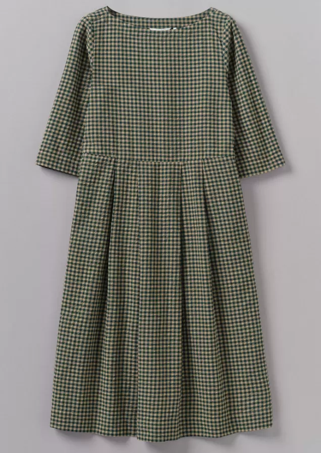 Women Toast Franca Cotton Gingham Seersucker Dress