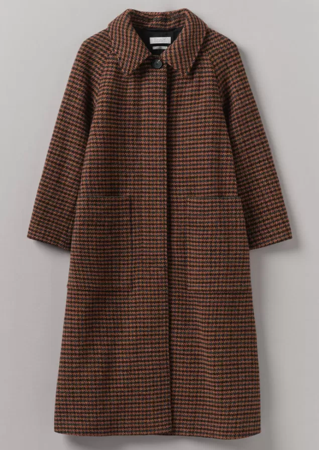 Women Toast Frankie Wool Houndstooth Raglan Coat