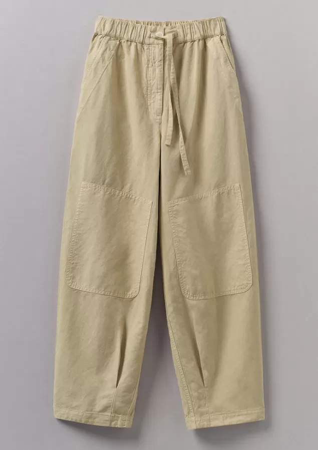 Women Toast Garment Dyed Cotton Linen Canvas Trousers