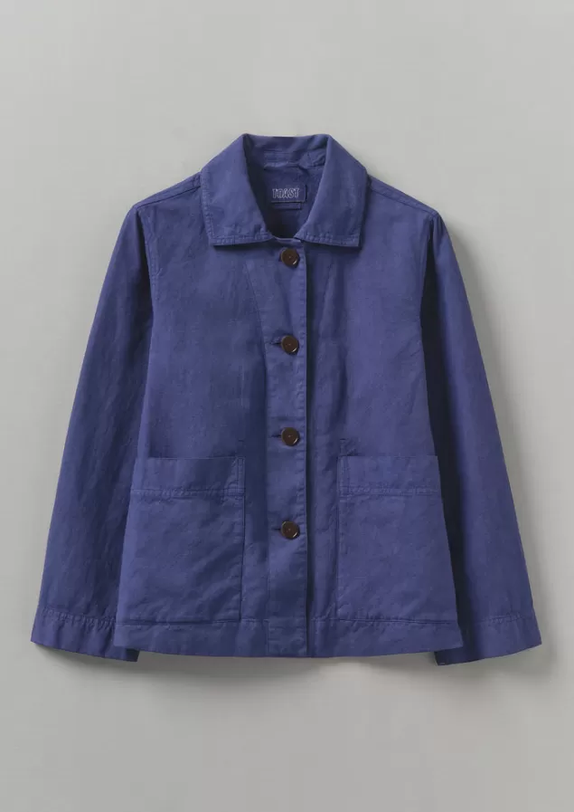 Women Toast Garment Dyed Cotton Linen Jacket