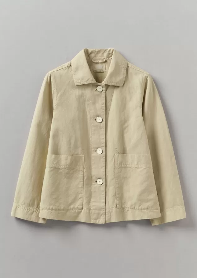 Women Toast Garment Dyed Cotton Linen Jacket