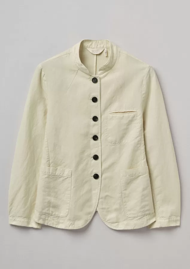 Women Toast Garment Dyed Cotton Linen Neat Jacket