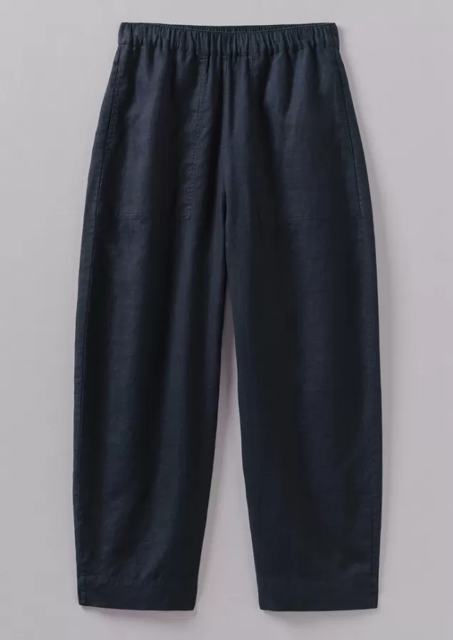 Women Toast Garment Dyed Linen Barrel Leg Trousers