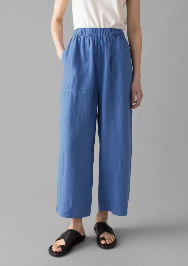 Women Toast Garment Dyed Linen Barrel Leg Trousers