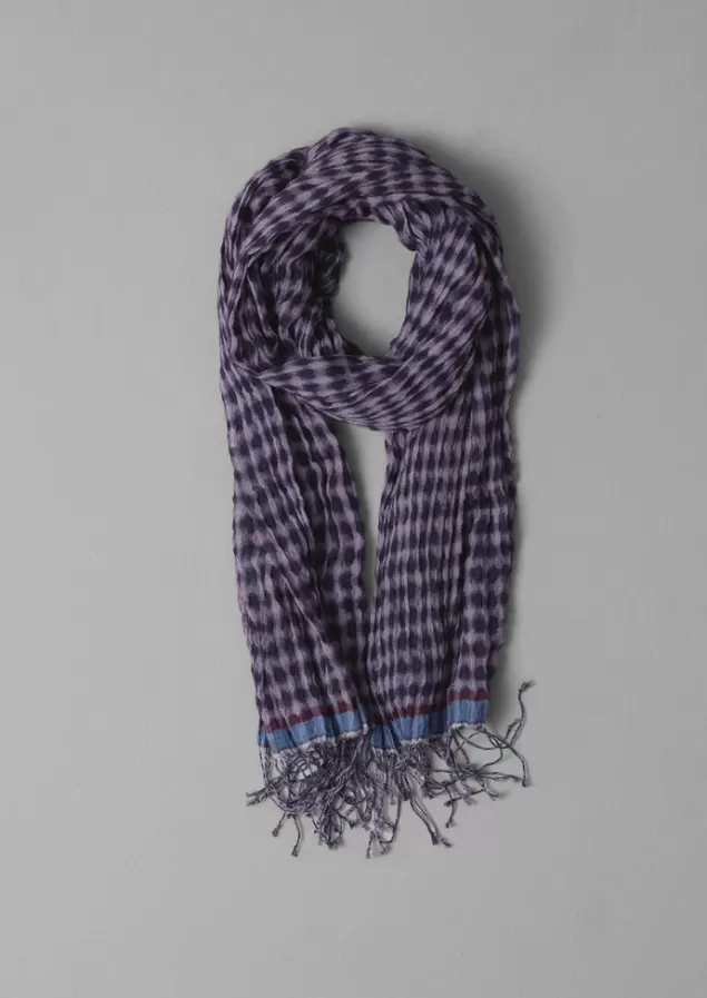 Women Toast Gingham Hand Woven Scarf