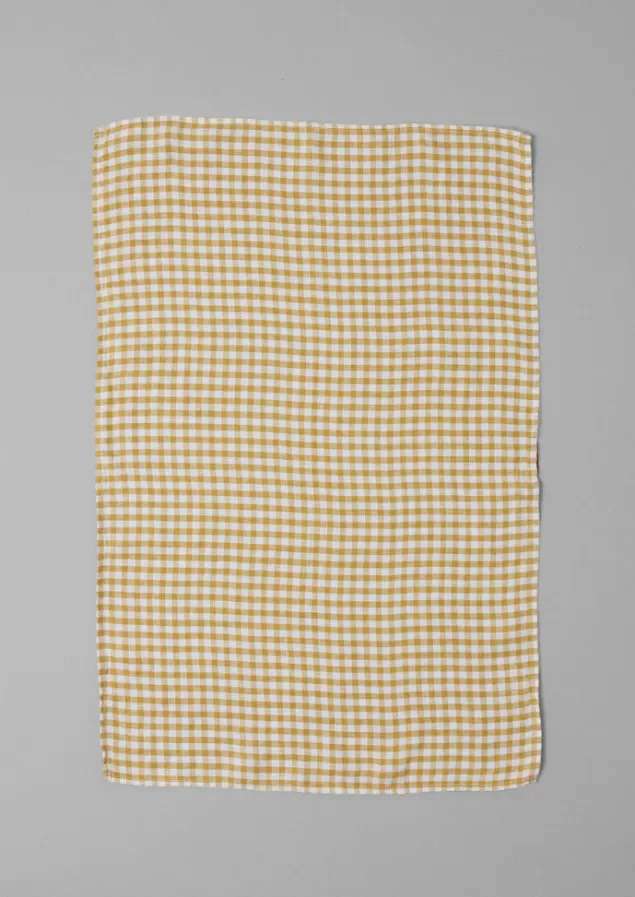 Toast Gingham Linen Tea Towel