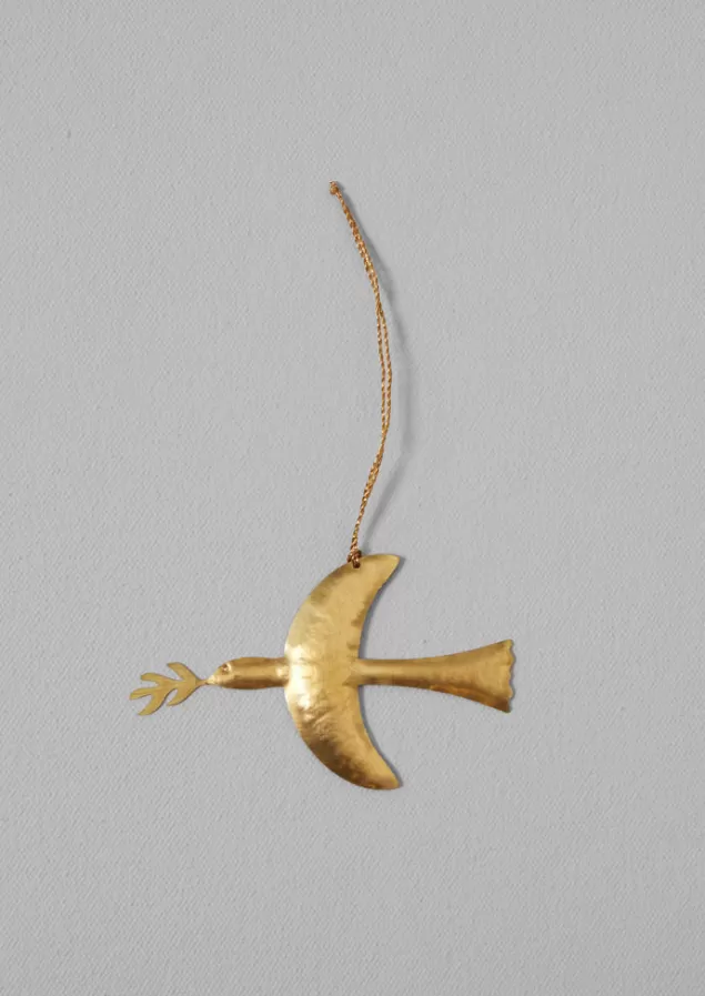 Toast Hammered Metal Dove Decoration