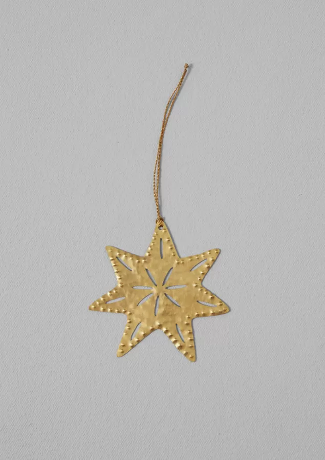 Toast Hammered Metal Star Decoration