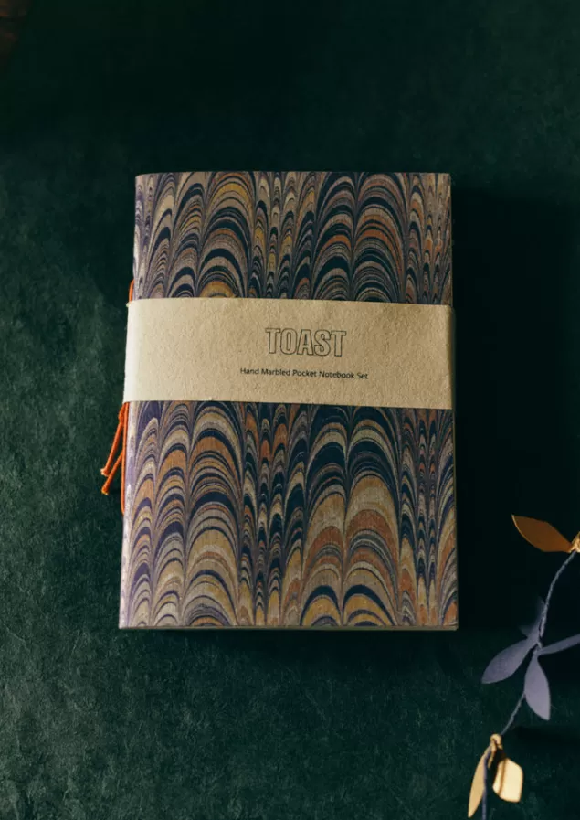 Toast Hand Marbled Pocket Notebook Set