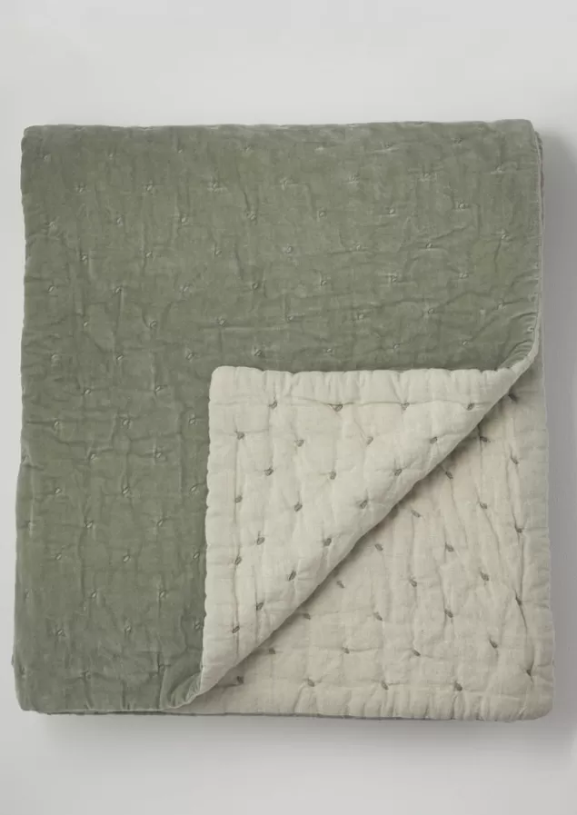 Toast Hand Quilted Velvet Throw