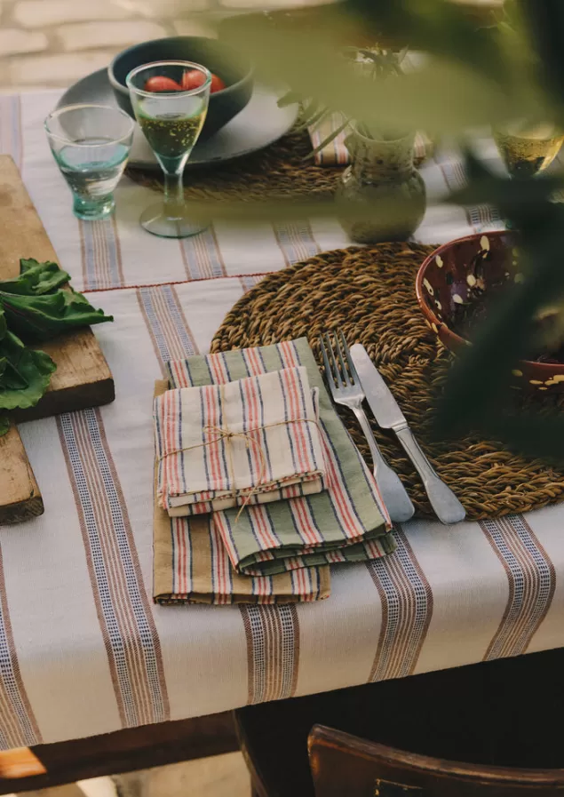 Toast Hand Woven Stripe Napkin Set