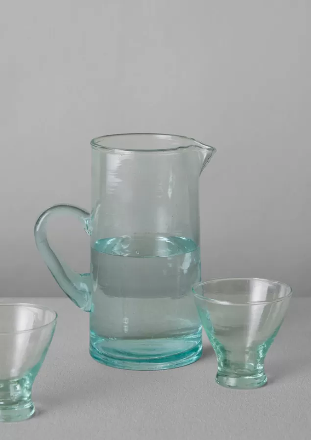 Toast Handled Moroccan Glass Jug