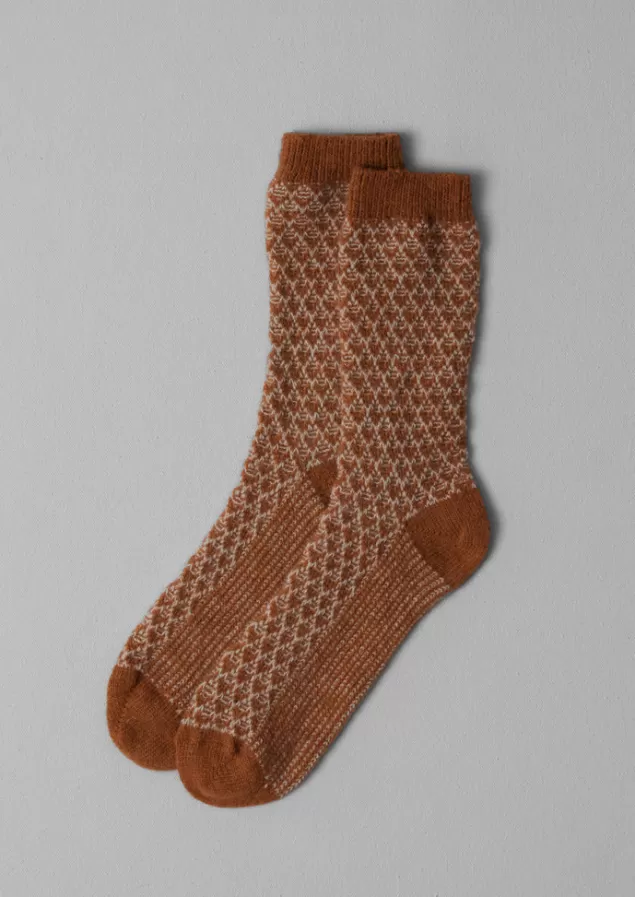 Toast Honeycomb Jacquard Wool Socks