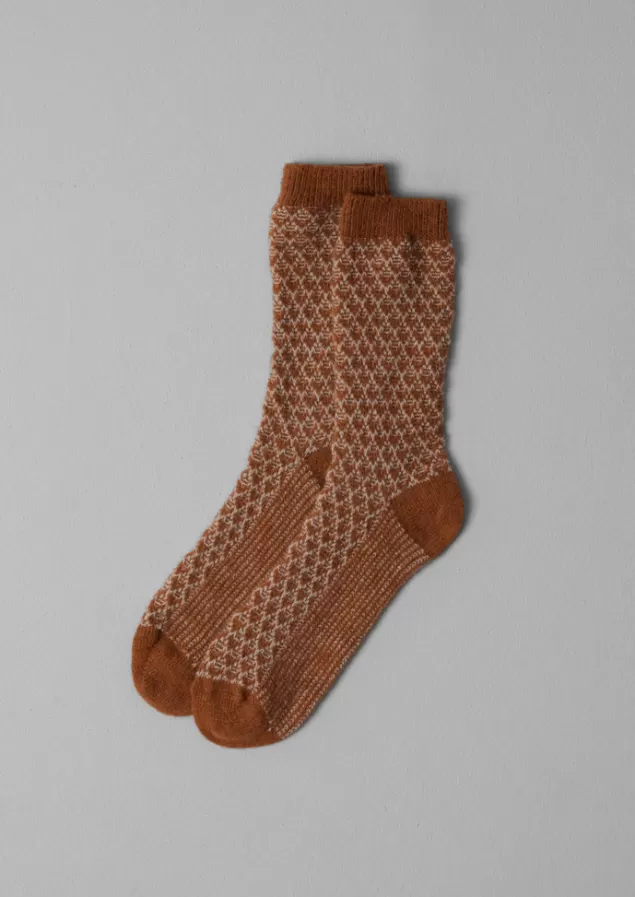 Women Toast Honeycomb Stitch Wool Socks