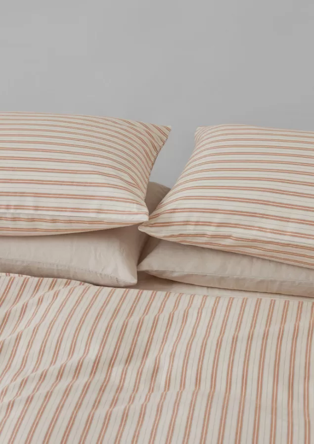 Toast Ines Flannel Stripe Cotton Housewife Pillowcase Set