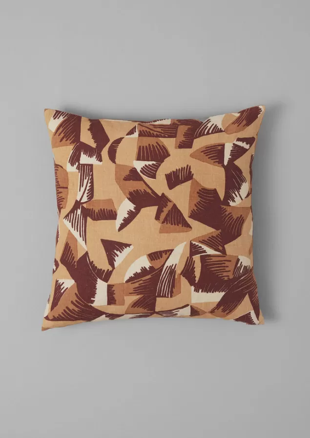 Toast Kinetic Geo Linen Cushion Cover