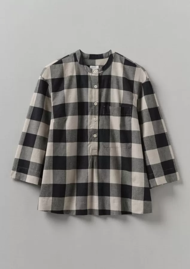 Women Toast Macro Gingham Cotton Cashmere Shirt