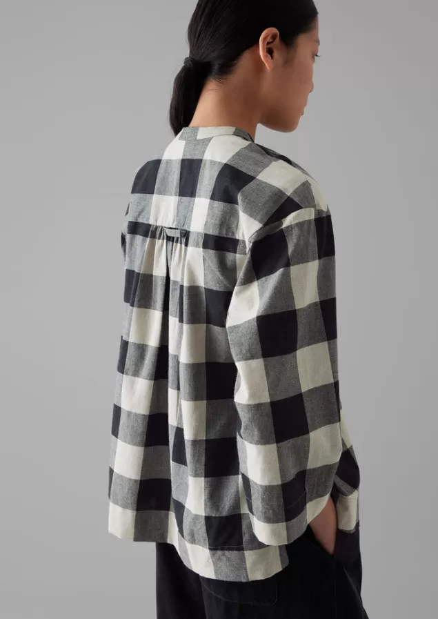 Women Toast Macro Gingham Cotton Cashmere Shirt