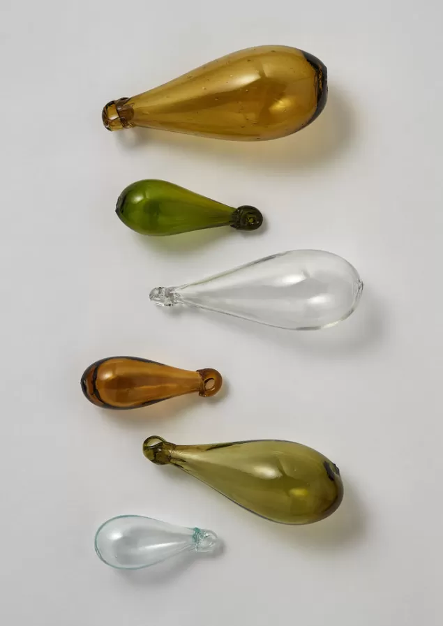 Toast Mixed Teardrop Glass Bauble Set