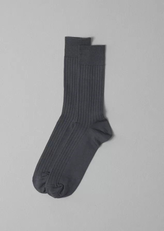 Toast Nishiguchi Kutsushita Silk Cotton Ribbed Socks