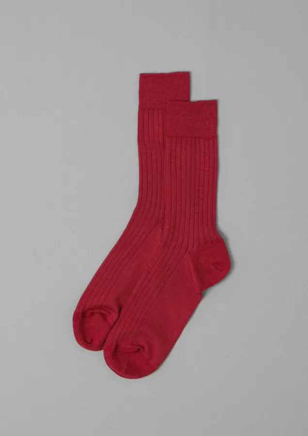 Toast Nishiguchi Kutsushita Silk Cotton Ribbed Socks