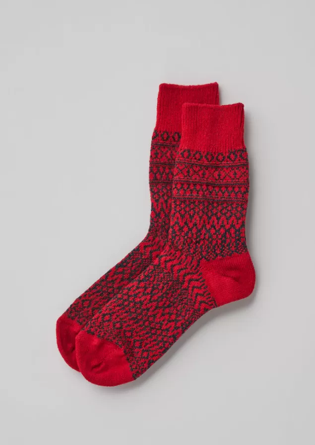 Toast Nishiguchi Kutsushita Wool Jacquard Oslo Socks