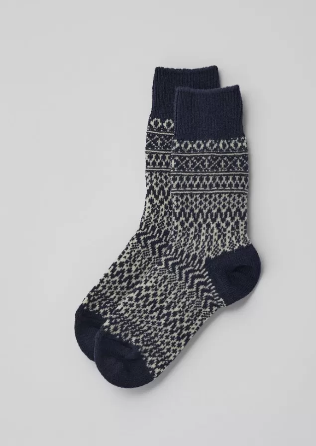 Women Toast Nishiguchi Kutsushita Wool Jacquard Socks