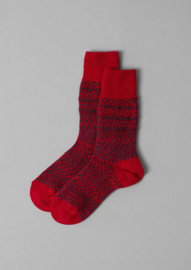 Women Toast Nishiguchi Kutsushita Wool Jacquard Socks